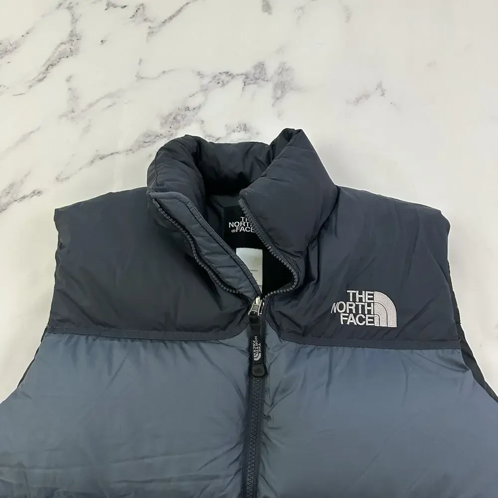 The North Face Mens Vintage Puffer Vest Size M Gray 700 Down Full Zip Up